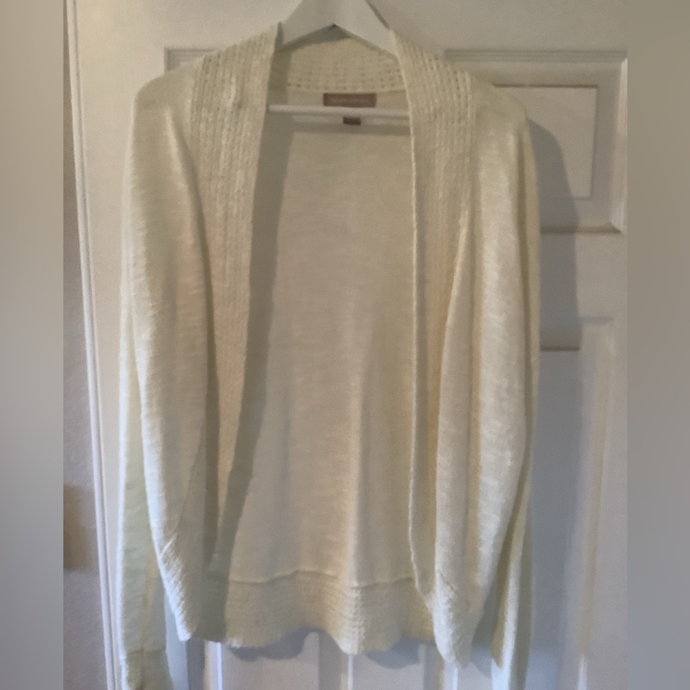 Banana Republic Cream Open-Front Sweater